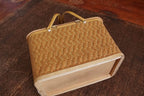 Vintage Tan Brown Redmon Picnic Basket