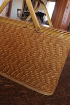 Vintage Tan Brown Redmon Picnic Basket