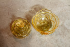 Vintage Yellow Fenton Cabbage Rose & Butterfly Candy Dish