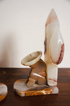 1950s Handcarved Seista Cowboy Cactus Onyx Stone Bookends - Pair