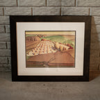 Framed Grant Wood Print "Fall Plowing" Artwork
