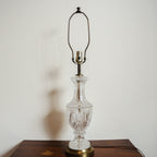 Vintage Lead Crystal & Brass Table Lamp