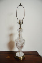 Vintage Lead Crystal & Brass Table Lamp