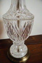 Vintage Lead Crystal & Brass Table Lamp