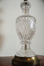Vintage Lead Crystal & Brass Table Lamp