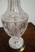 Vintage Lead Crystal & Brass Table Lamp