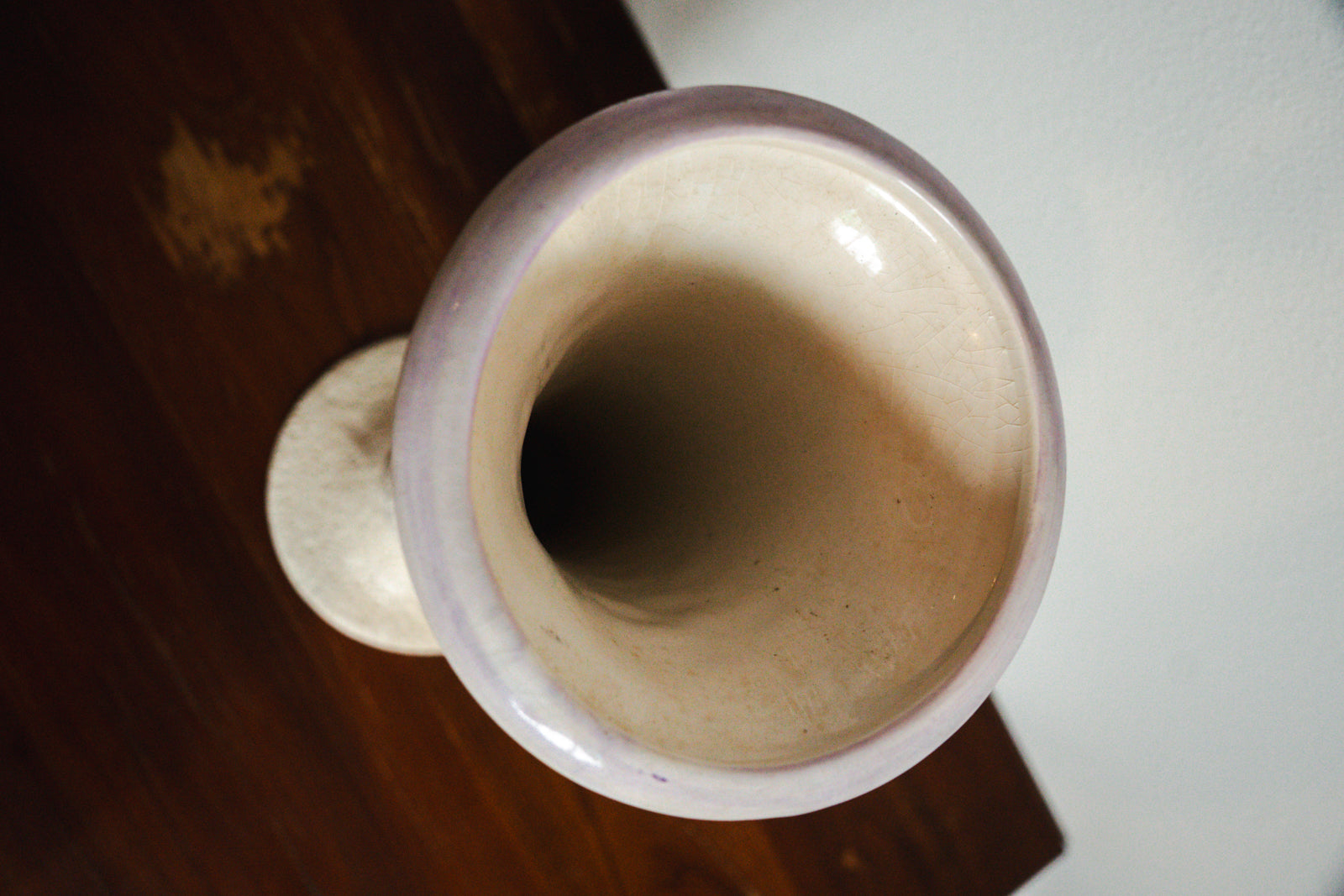 Vintage China Ivory & Lavender Tall Vase