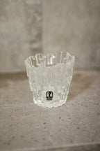 Pilgrim Clear Glass Textured Votive Tea Light Candle Holder with Sticker