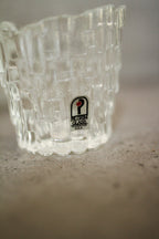 Pilgrim Clear Glass Textured Votive Tea Light Candle Holder with Sticker