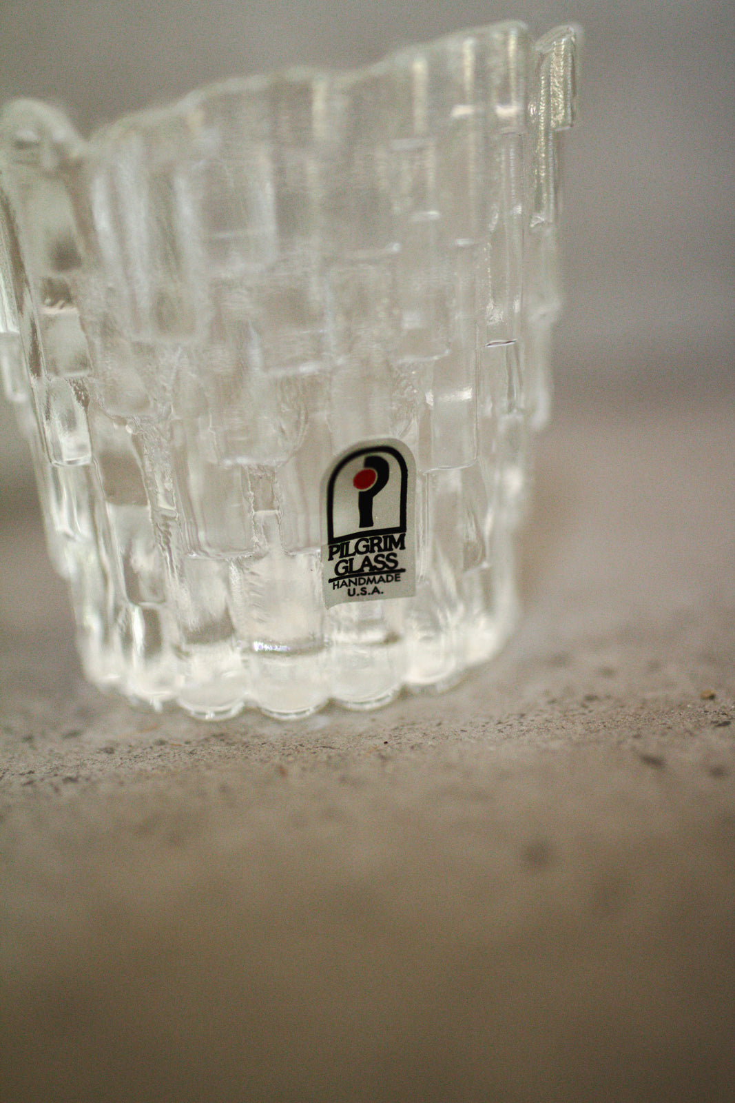 Pilgrim Clear Glass Textured Votive Tea Light Candle Holder with Sticker