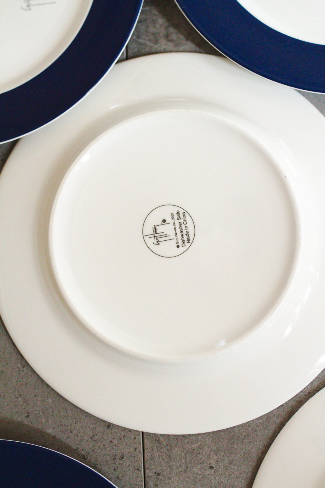 Guy Harvey Fish Plate Set of 6 Plates 8" Blue Rim Assorted Styles 2008 Edition