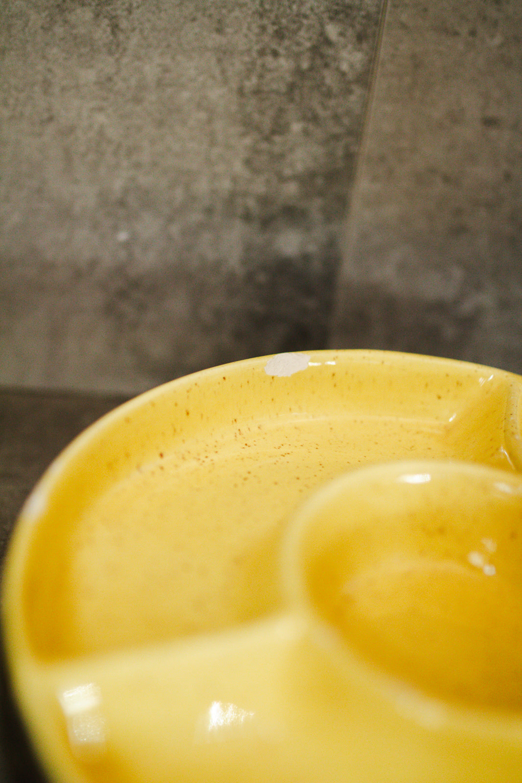 Vintage Speckled Yellow Don Jay California Pottery Lazy Susan California USA