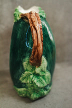 Bassano Vintage Italian Hand Painted Majolica Ceramic Watermelon Shaped Pitcher