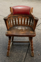 Vintage Romweber Viking Oak & Vinyl Top Poker Table Chair from St. Thomas More Center