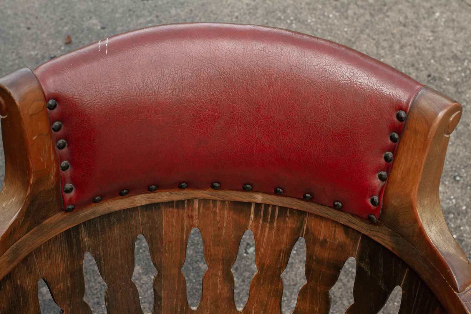 Vintage Romweber Viking Oak & Vinyl Top Poker Table Chair from St. Thomas More Center