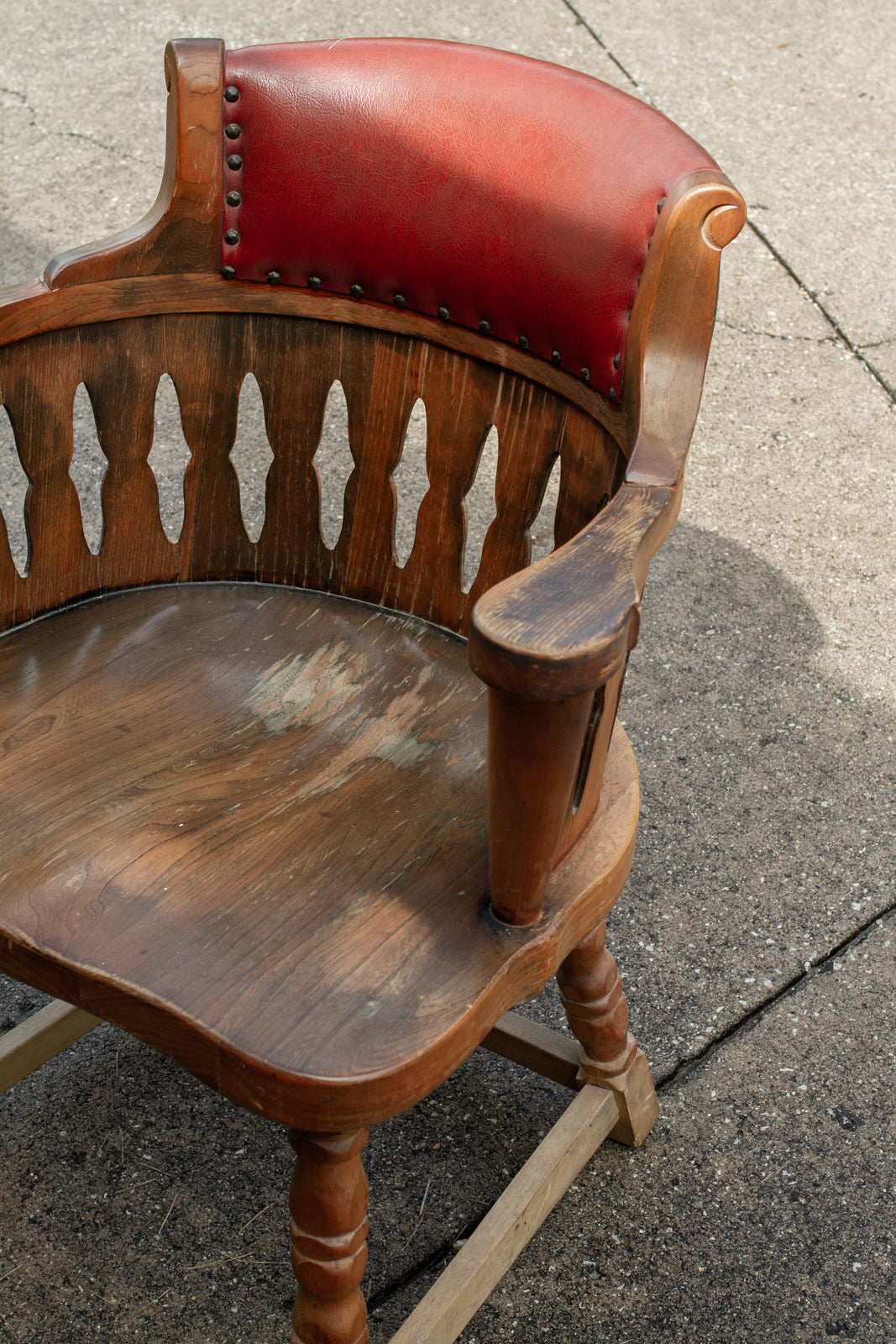 Vintage Romweber Viking Oak & Vinyl Top Poker Table Chair from St. Thomas More Center