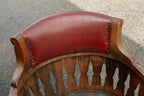 Vintage Romweber Viking Oak & Vinyl Top Poker Table Chair from St. Thomas More Center