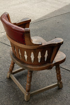 Vintage Romweber Viking Oak & Vinyl Top Poker Table Chair from St. Thomas More Center