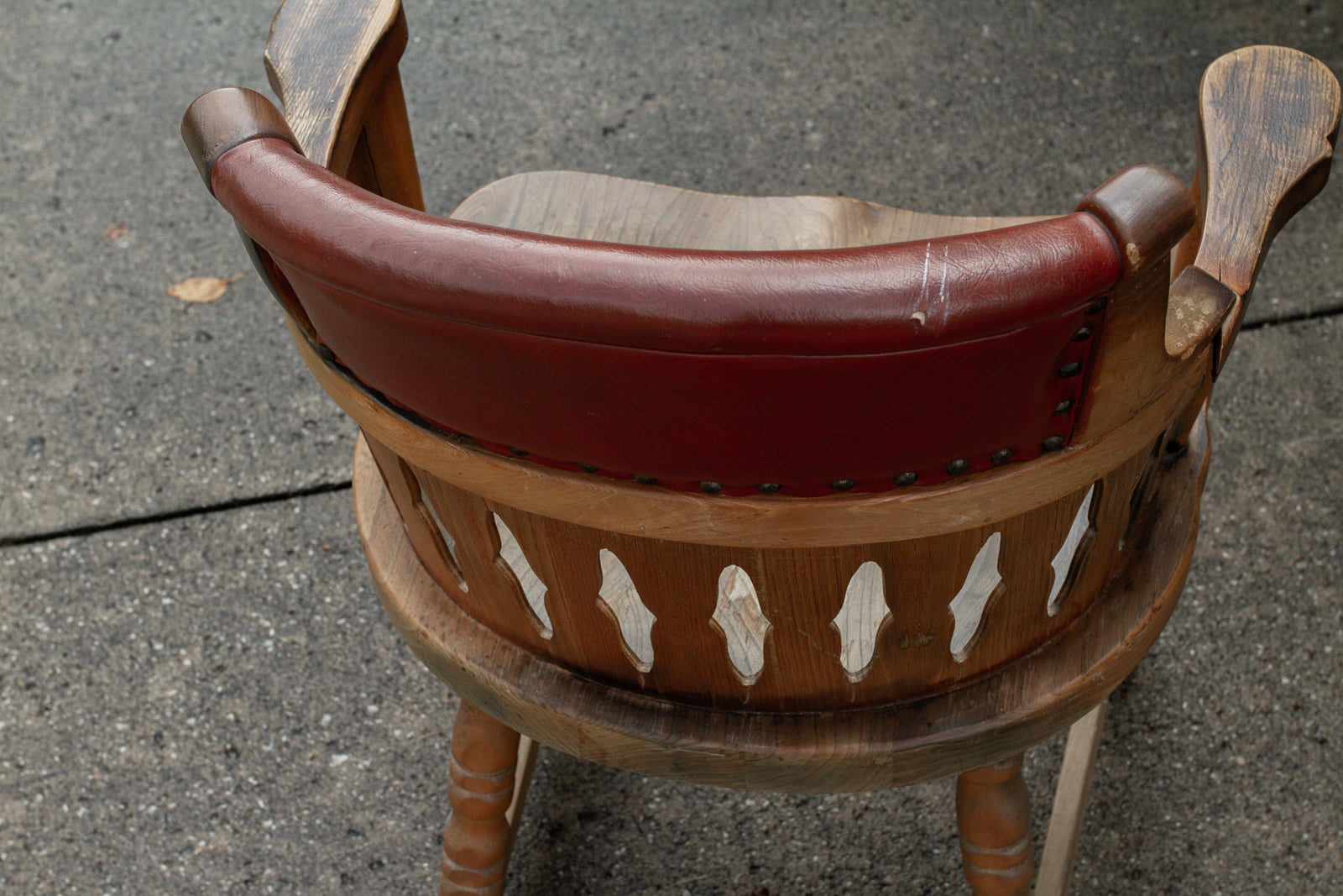 Vintage Romweber Viking Oak & Vinyl Top Poker Table Chair from St. Thomas More Center