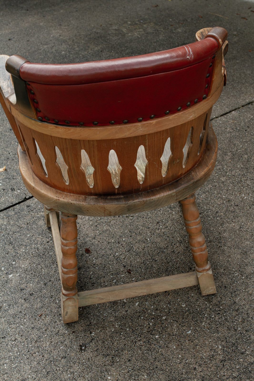 Vintage Romweber Viking Oak & Vinyl Top Poker Table Chair from St. Thomas More Center