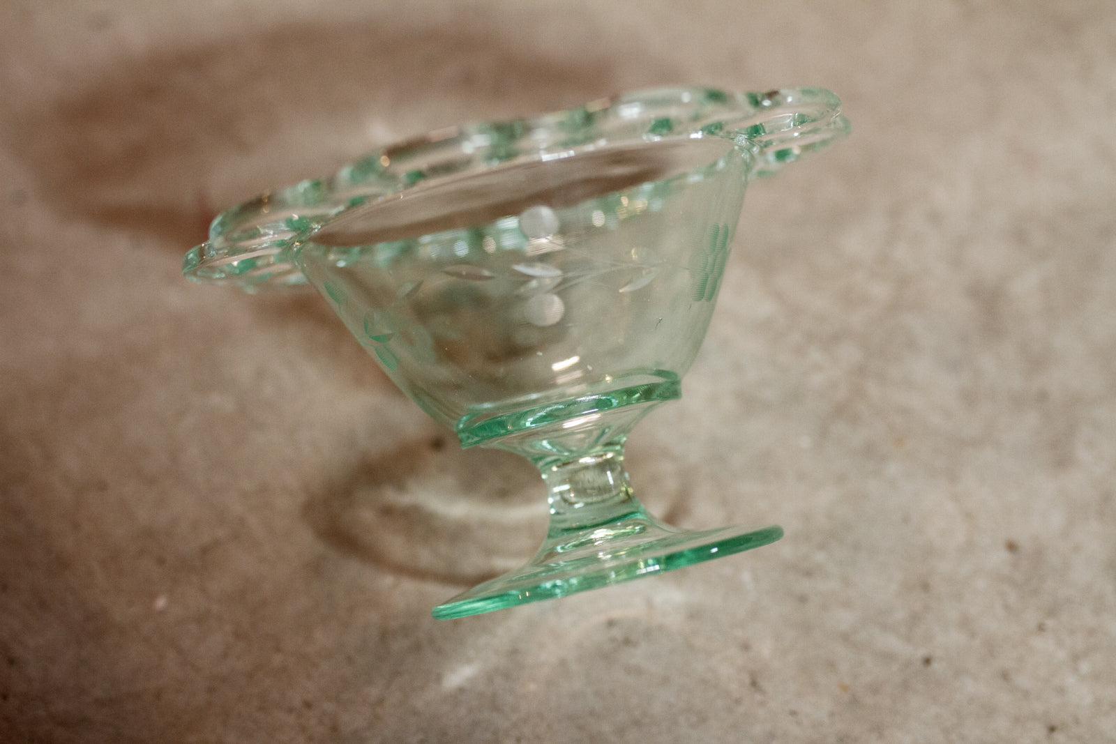 Vintage Anchor Hocking Old Colony Open Lace Mayonnaise Bowl/Compote/Candy Dish