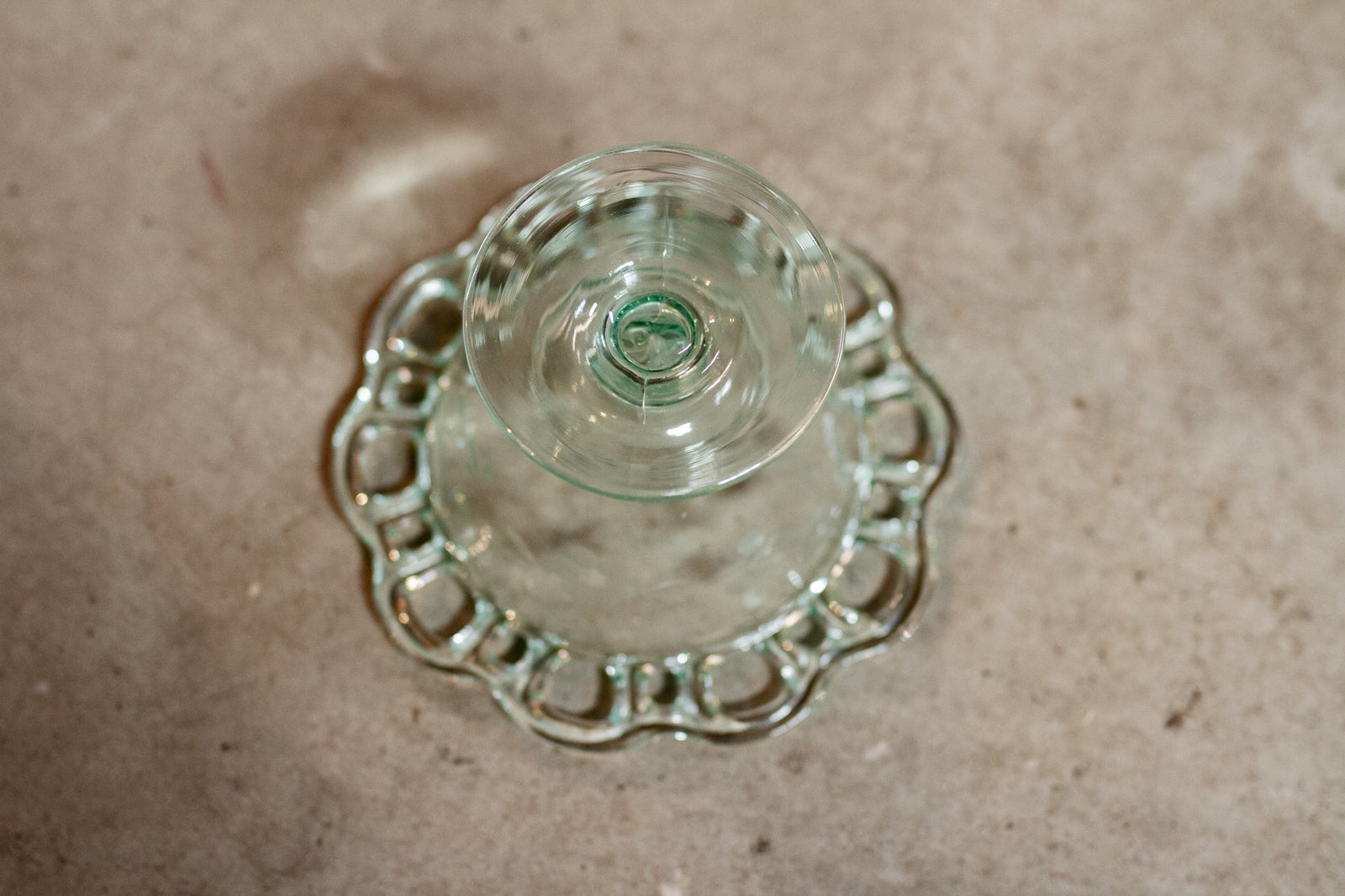 Vintage Anchor Hocking Old Colony Open Lace Mayonnaise Bowl/Compote/Candy Dish