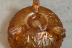 Antique 1920's Fenton Marigold Flower Carnival Glass Three Toed Rose Bowl